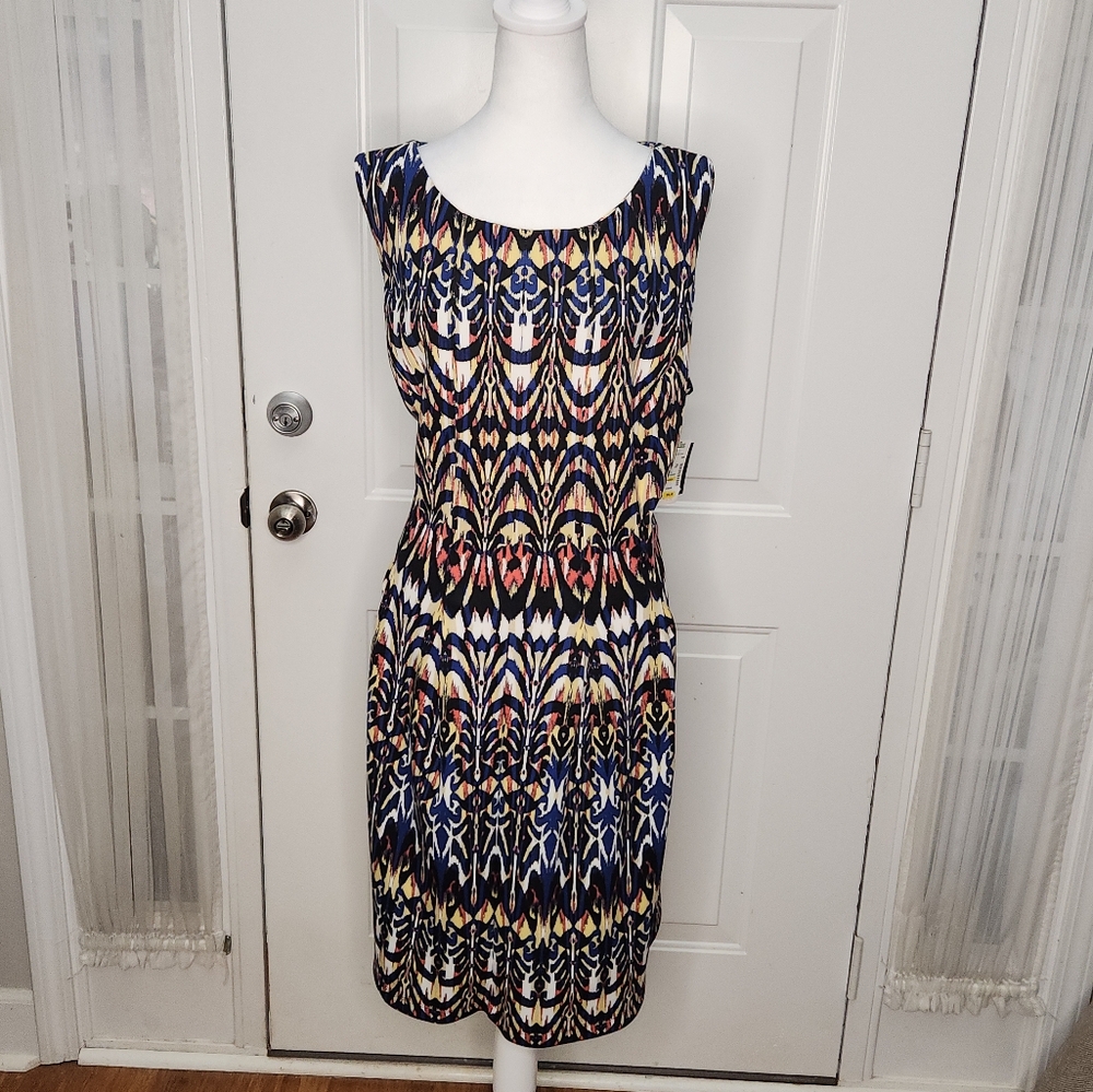 NWT Gabby Skye Vivid Geometric Abstract Sleeveless Dress  Size 20W‎